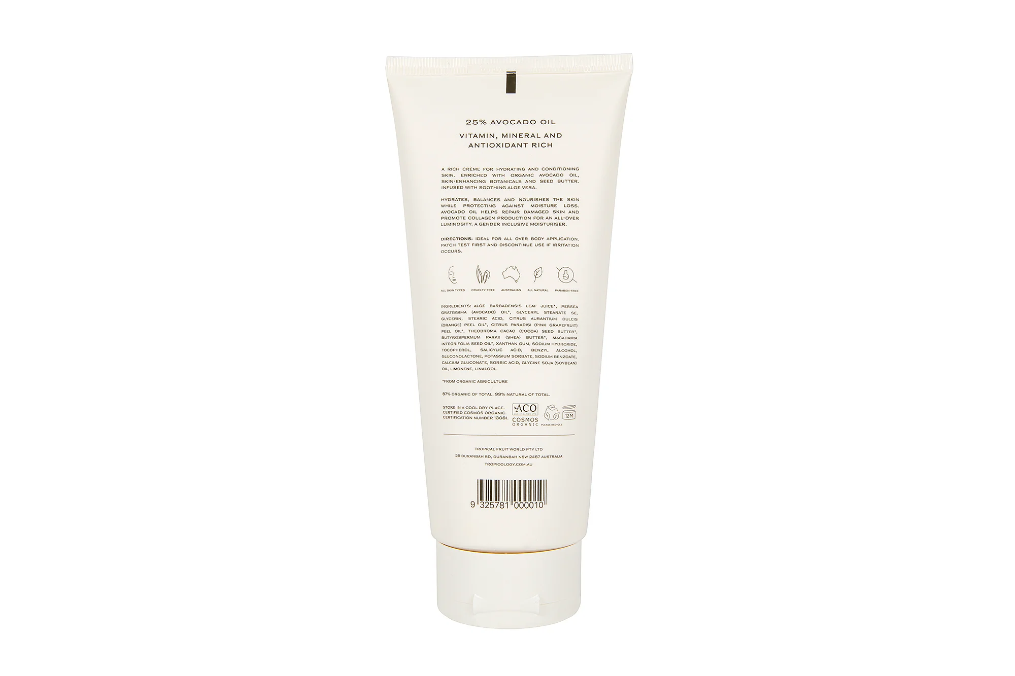 Tropicology Organic Avocado Body Moisturiser - Image 3